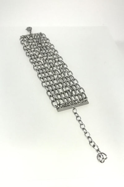 Stainless Steel Chain Bracelet, Large Links, 9-Strand