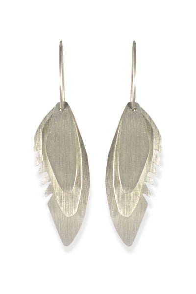 Wing Feather Earrings Small, Matte - Melissa Osgood Studio Store - 1