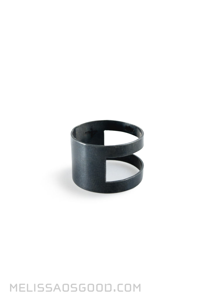 Banded Ring Oxidized Silver, LOW Profile