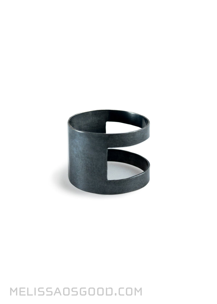 Banded Ring Oxidized Silver, MEDIUM Profile