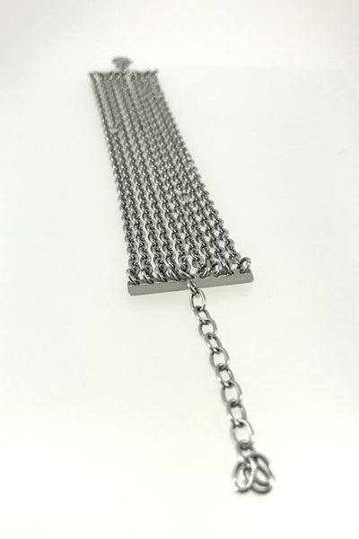 Stainless Steel Chain Bracelet, Small Links, 9-Strand