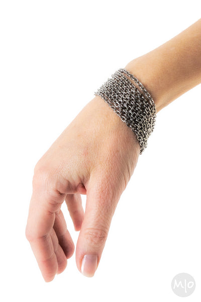 Stainless Steel Chain Bracelet, Small Links, 9-Strand